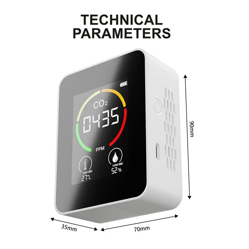 Co2 Detection Gas Analyzer Humidity Temperature Tester Carbon Dioxide Detector Detectors