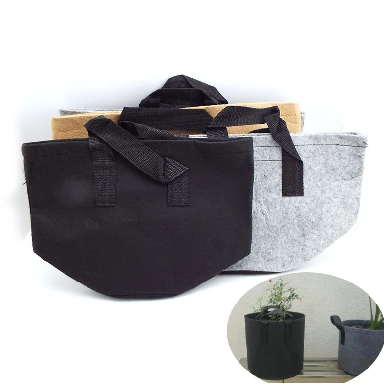 3 Gal Veg Flower Grow Pot Nursery Fabric Garden Planter Bag Fiore Scatola Grigia Nera Pianta Patate Semi Di Pomodoro Strumenti In Tessuto 3Gal