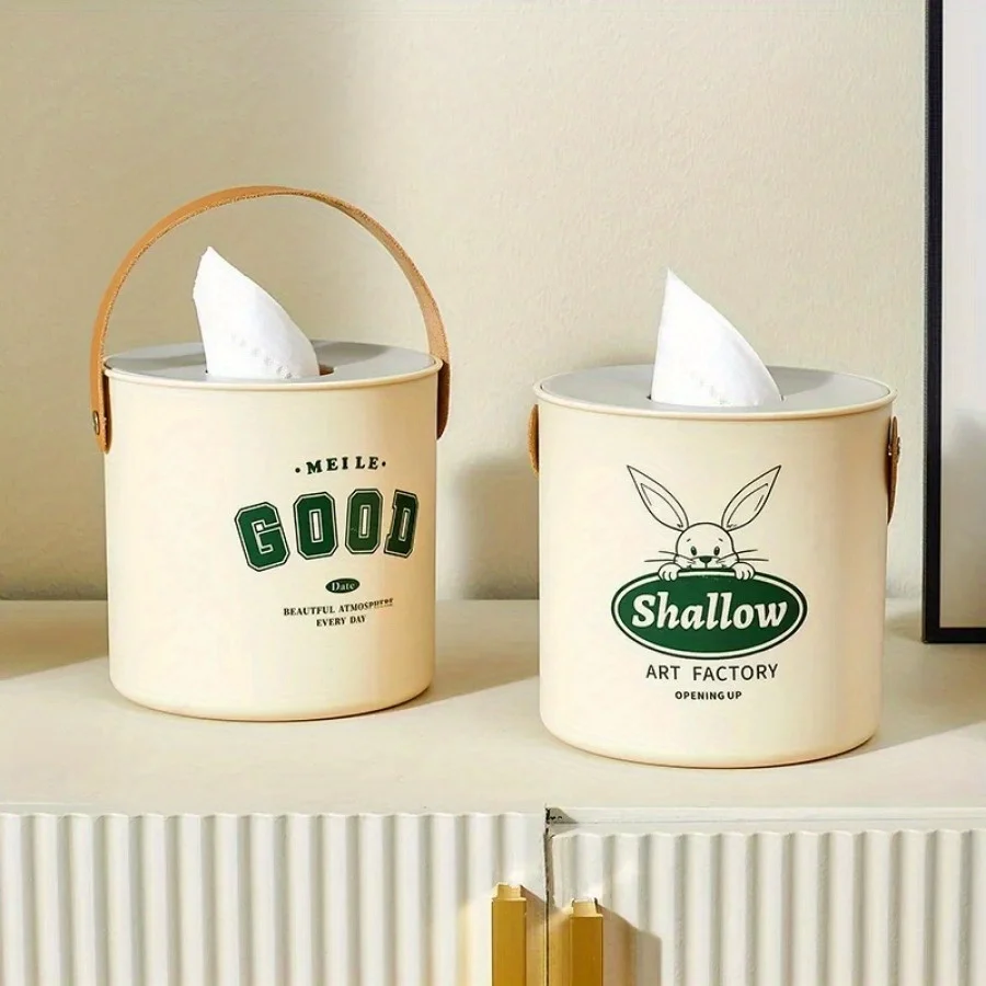 1Pc Round Toilet Roll Paper Container Living Room Bedroom Napkin Holder Home Toilet Paper Storage Desktop Tissue Box Dustproof 5