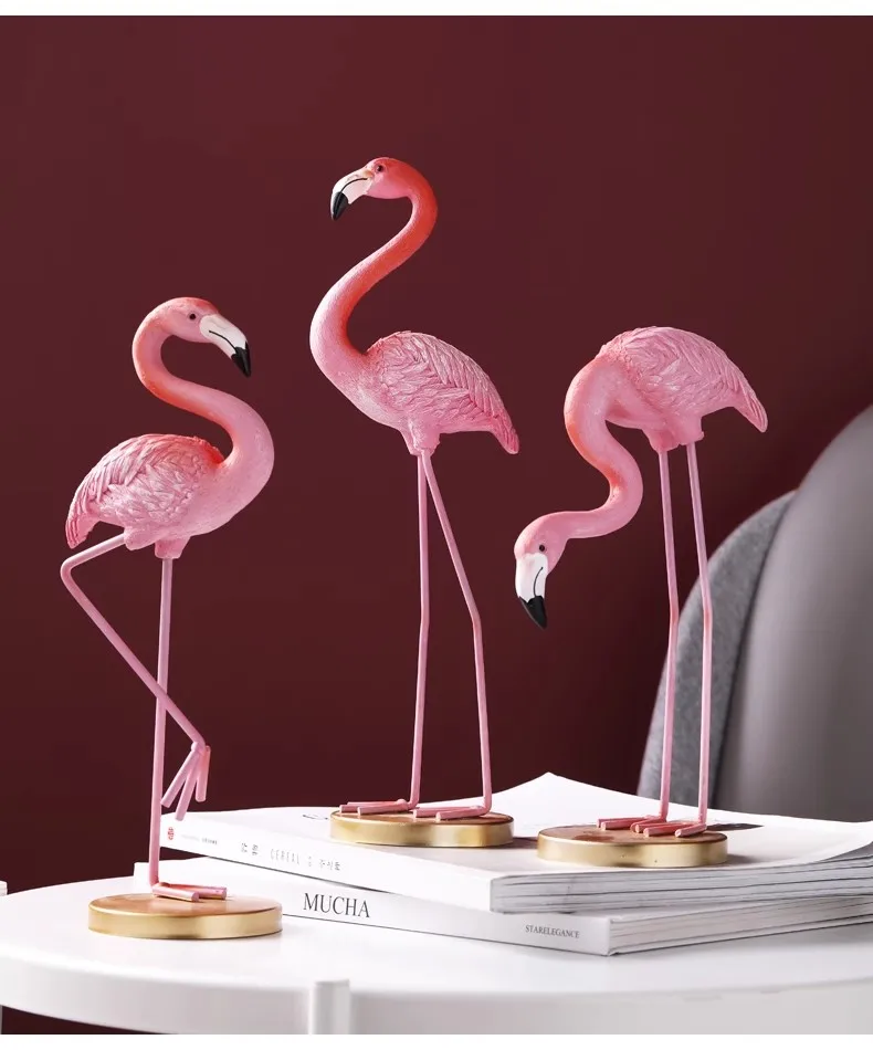 

Nordic Modern Minimalist And Luxurious Pink Flamingo Ornaments, Creative Wedding Gift Tabletop Decoration