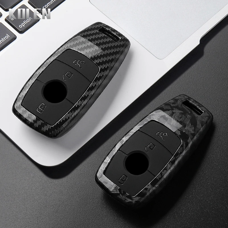 Carbon Fiber Style Car Key Case Cover