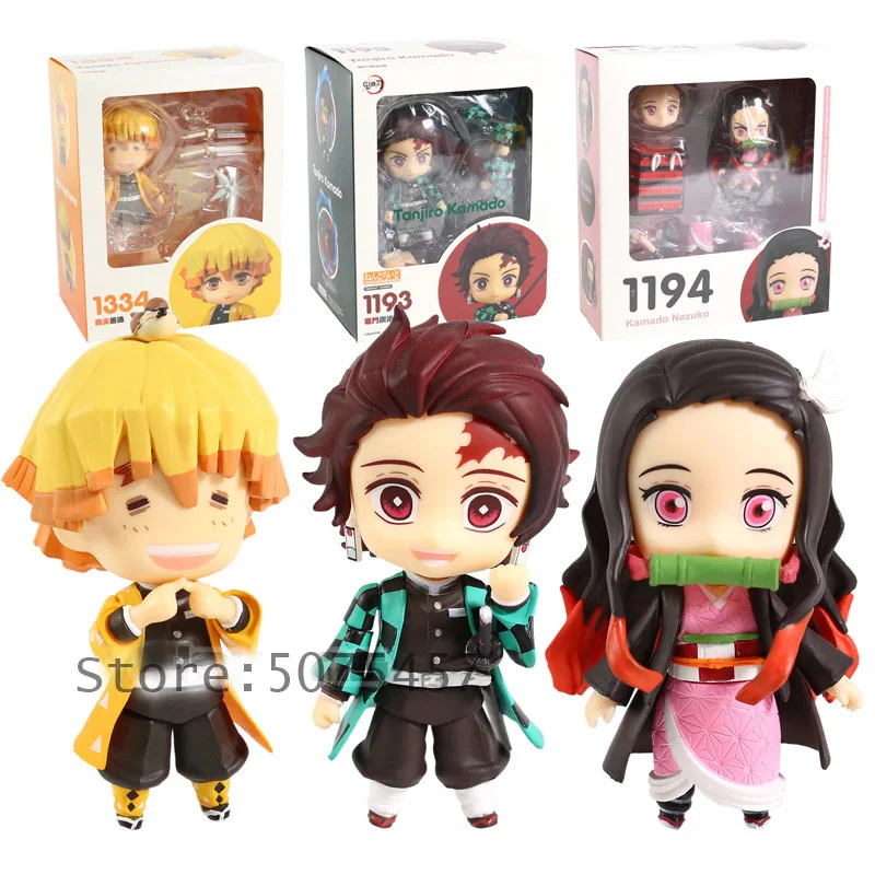 10cm Demon Slayer Kimetsu No Yaiba Anime Figure 1334# Agatsuma Zenitsu Action 1194# Kamado Nezuko Figurine Model Toys | Игрушки и хобби