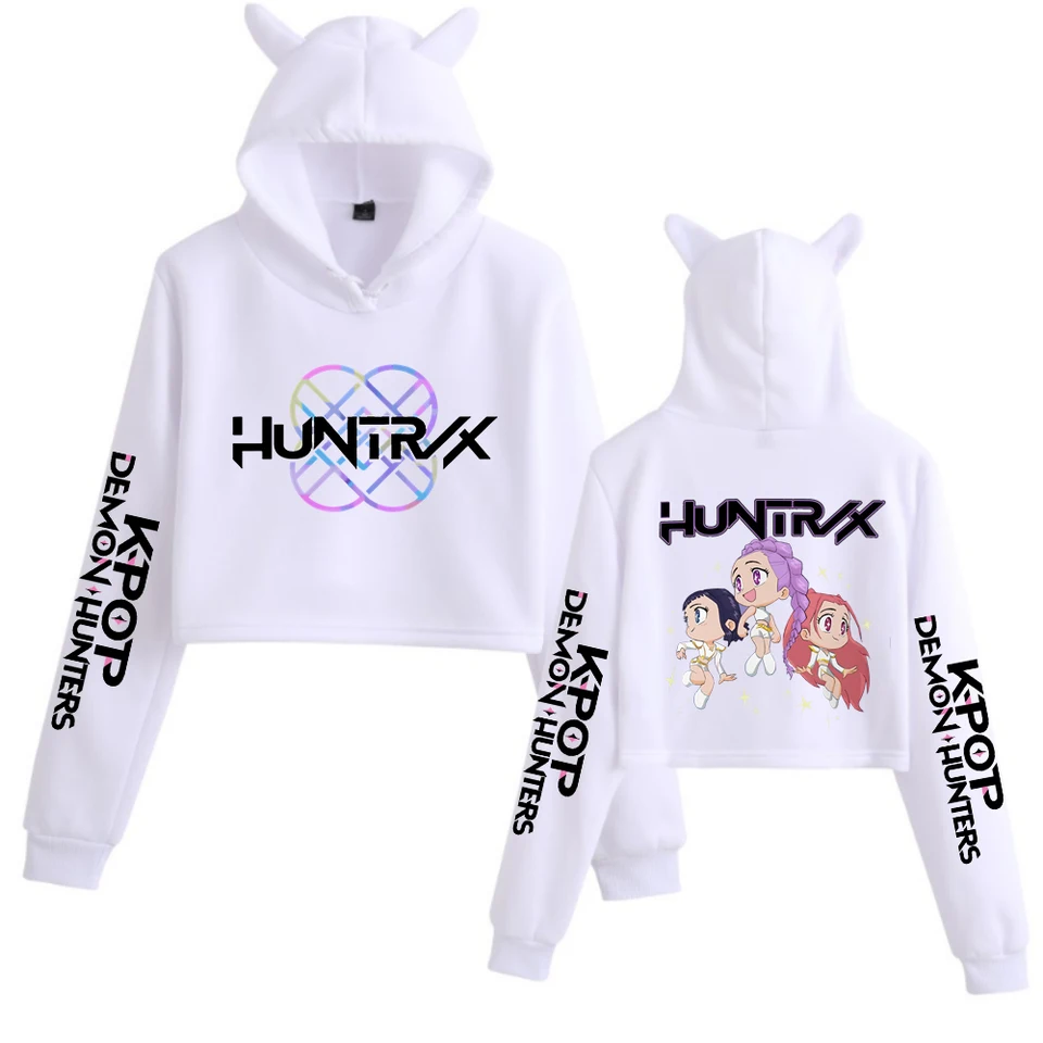 Acheter Sweat à Capuche à Oreilles De Chat Pour Femmes KPop Demon Hunters Pull-over Graphique De Dessin Animé Pour Les Fans D'anime, De K-Pop Et De Cinéma