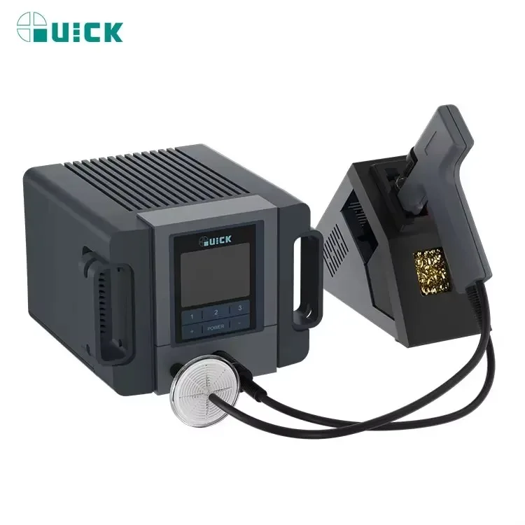 QUICK TV2 주석 흡입 건 LCD 내장 진공 펌프 다이어프램 유형 주석 제거 장치 PCB 보드 수리를 위한 자동 수면