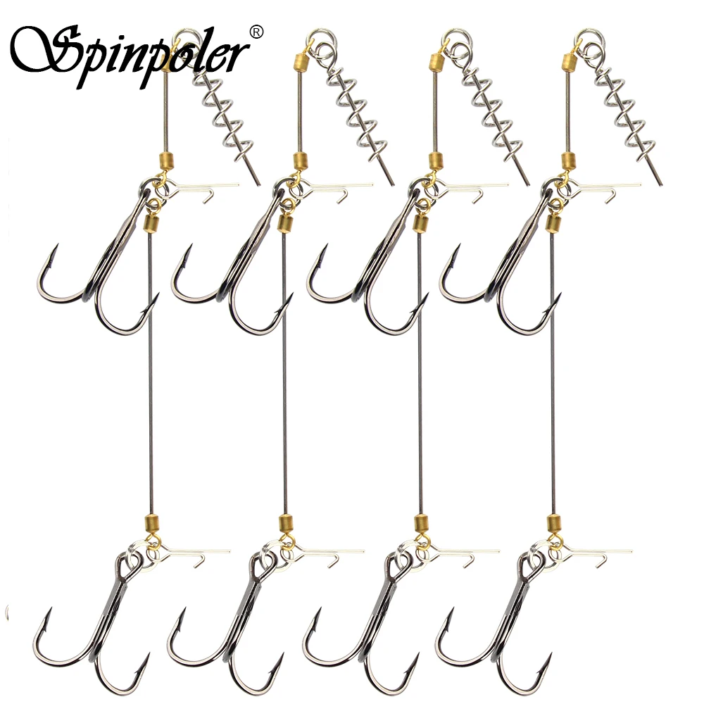 Spinpoler Stinger Fishing Rig For Big Shad,Pike,Bass,And Perch Barbed