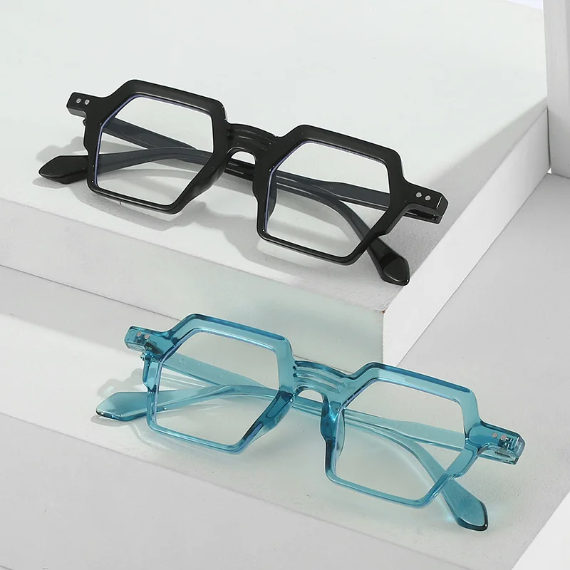 

Blue Light Blocking Glasses Decorative Fashion Clear Transparent Frame No Dioptric Vintage Designer Trendy Hexagon Frames