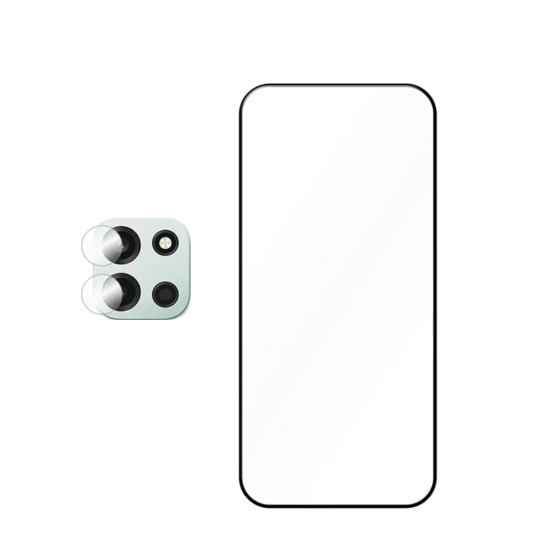 Tempered Glass Screen Protector with Anti-Scratch Front Cover and Soft Fiber Lens Film