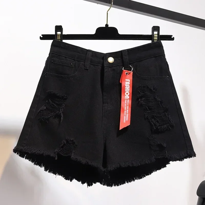Size S-5XL Fashion Blue Denim Shorts Women's Summer High Waist Loose Short Pants Sexy Girl All Match Hot Pants Jeans Wide Shorts