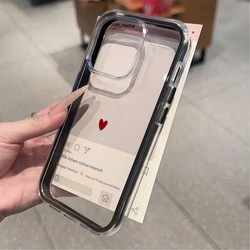 Korean Red Heart Transparent Silicone Phone Case - Galaxy S23+ (HE - T2070)