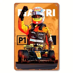 [Vintage Poster] Retro Metal Oscar Piastri Low Poly Art | Ideal Home Decor, Party Accessory, Sports Venue Display - 14x20cm (Aluminum sign)