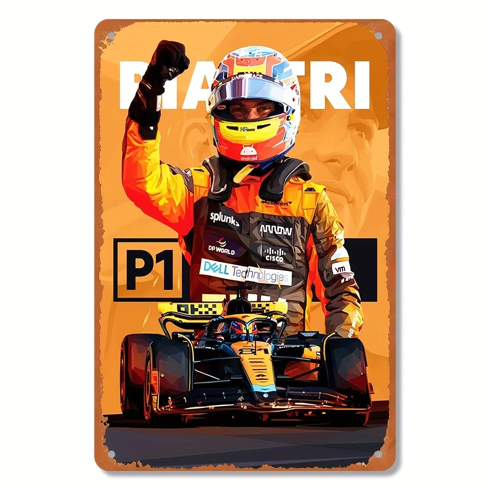 [Pôster vintage] Affiche vintage en métal Oscar Piastri Low Poly |    décoration parfaite pour la maison, fournitures de fête, sports et lieux sociaux