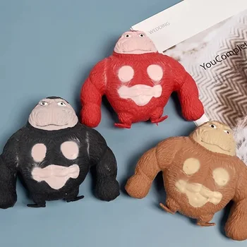 감압 오랑우탄 벤트 Tpr 부드러운 접착제 느린 리바운드 인형 장난감, 귀엽고 재미있는 고릴라 스트레스 해소 게임 트릭 선물, 신제품