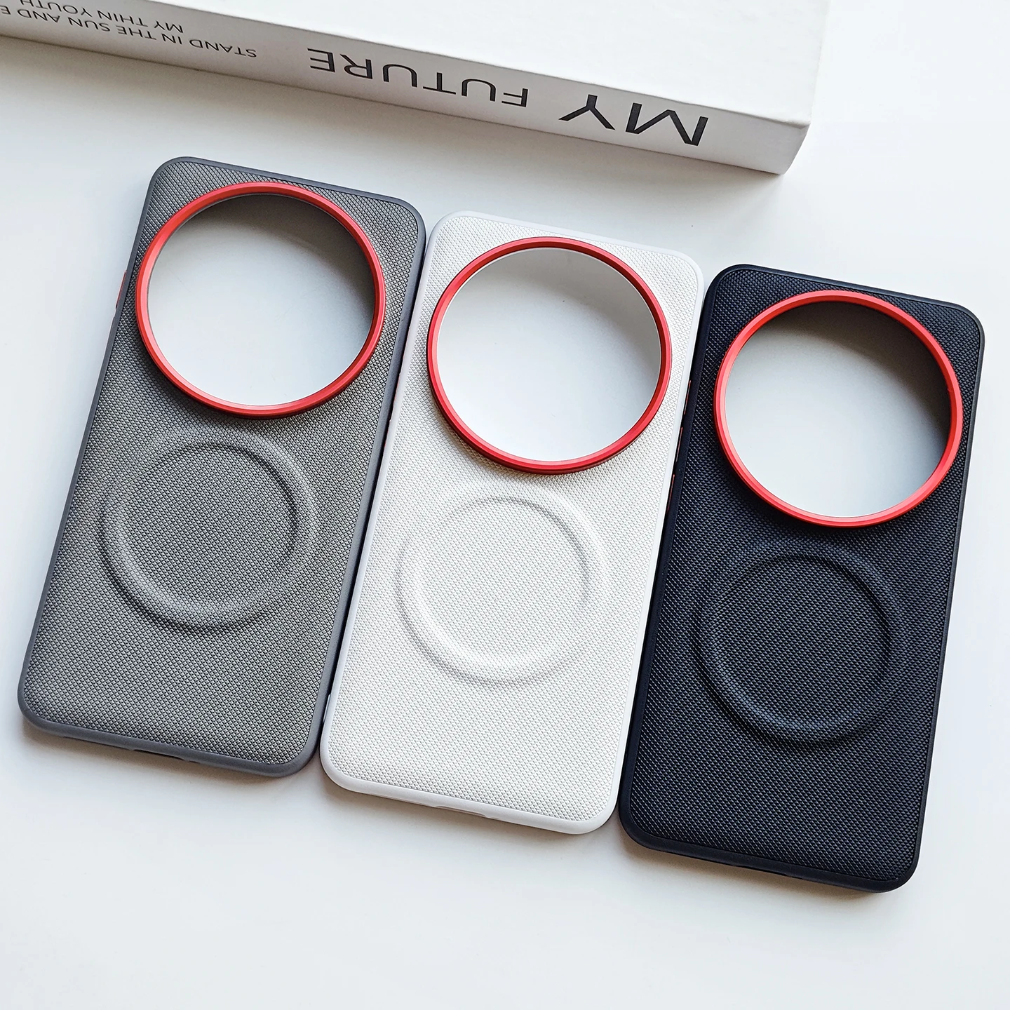 ELVE Magnetic PU Leather Diamond Pattern Anti-Fall Phone Case with Metal Lens Frame