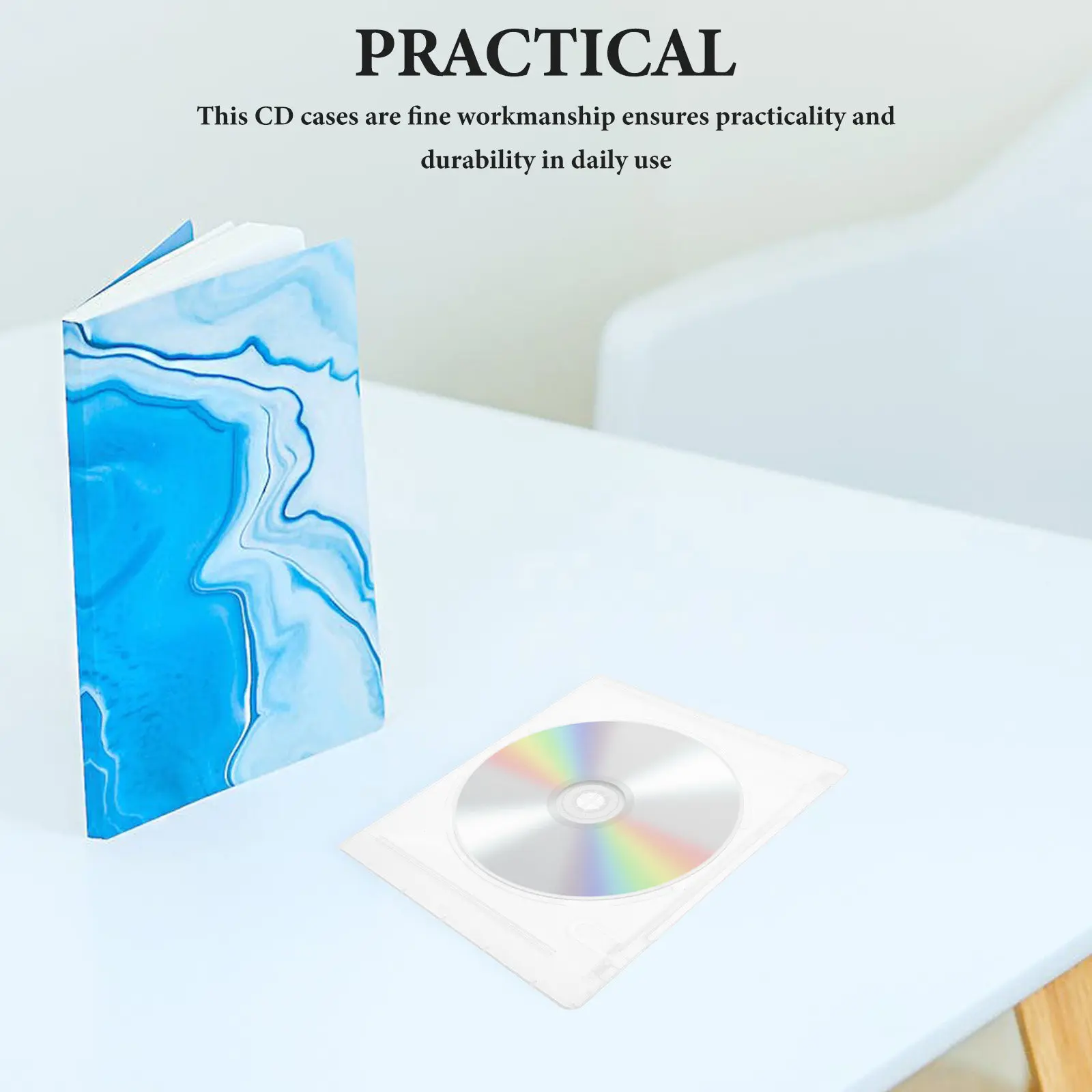 8개입 이중 레이어 CD 케이스 투명 플라스틱 디스크 박스 DVD 보관 슬림 오거나이저 빈 DVD 케이스 블랭크 CD 케이스 디스크 홀더