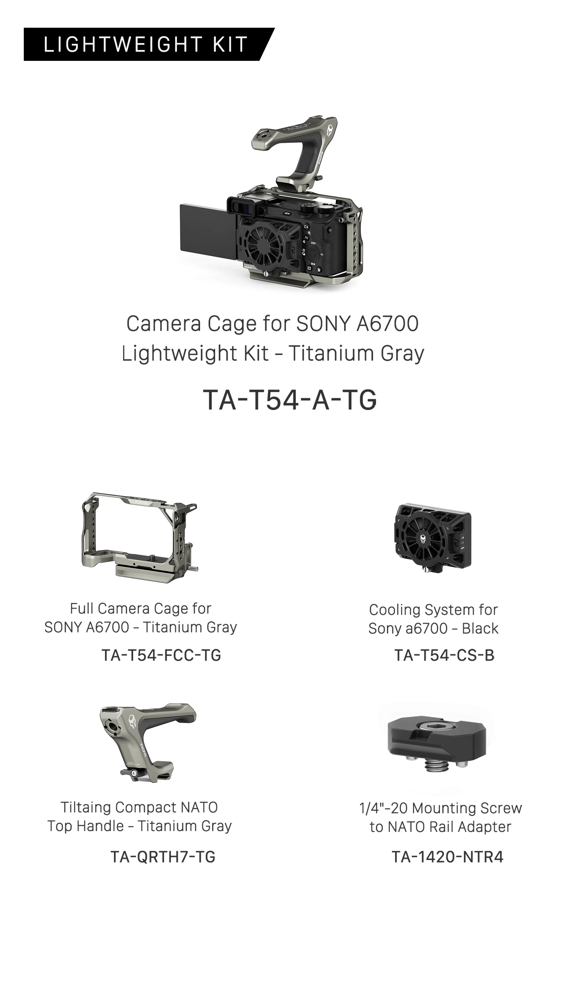 開封時撮影さん 専用 Tilta a6700フルカメラケージTA-T54-FCC-B for sony a6700 dsrl