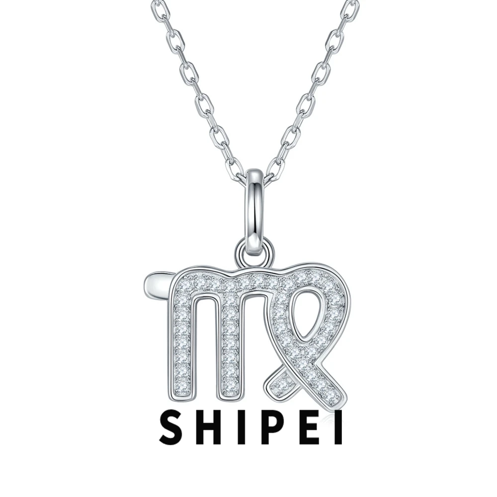 

SHIPEI D Moissanite Diamond Gemstone Zodiac Signs Fine Jewelry Luxury 100% 925 Sterling Silver Virgo Pendant Necklace Wholesale