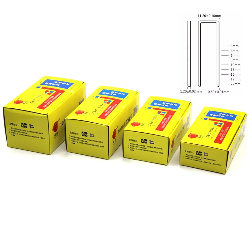 Furniture Staples 5000pcs/box 20GA Crown Staples Length 10mm/13mm/22mm Upholstery U-type Nails for 1022J/013J/1010J Air Furniture Stapler