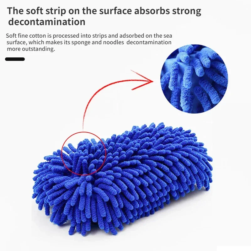 1PCS Car Wash Kit Microfiber Towel Chenille Sponge Brush Pad Glove Auto Cleaning Accessories for Vehicle Detailing
