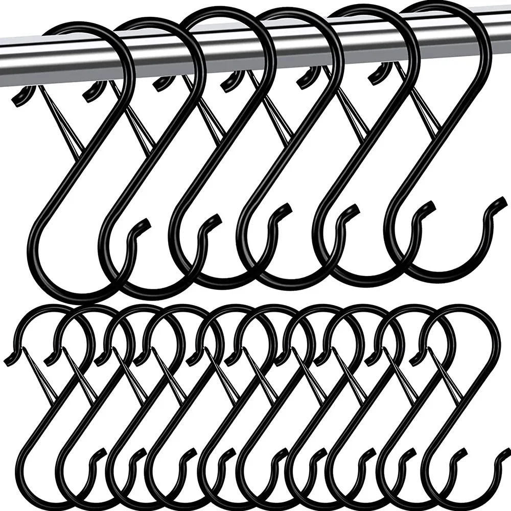 

5-50Pcs S Hooks, 3.55in Multipurpose Metal Hooks, Hanging String Lights, Bird feeders, Plants, Pots and Pans, Bags, Clothes