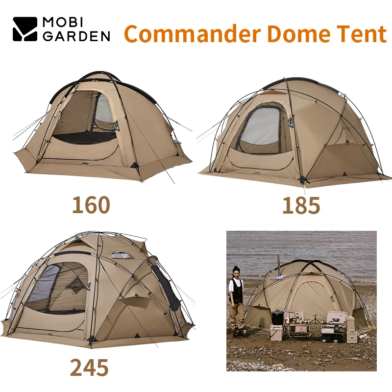 

MOBI GARDEN Dome Tent 18.8㎡ Large Space 8 People Outdoor Luxury Family Camping 70D Nylon 4 Seasons Commander With Chimney Mouth