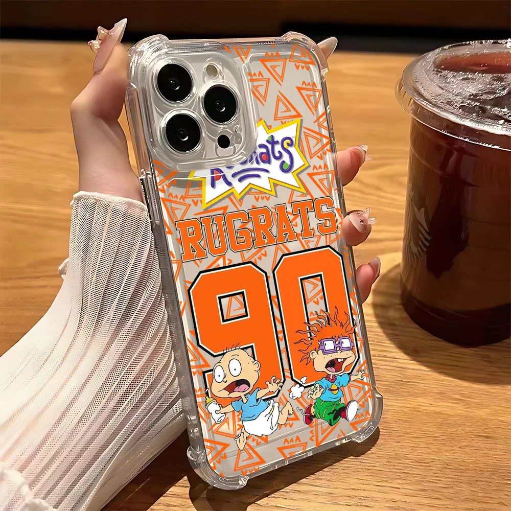 Playful Cartoon Rugrats Phone Case - Durable Clear TPU Cover with Anti-Fall Protection