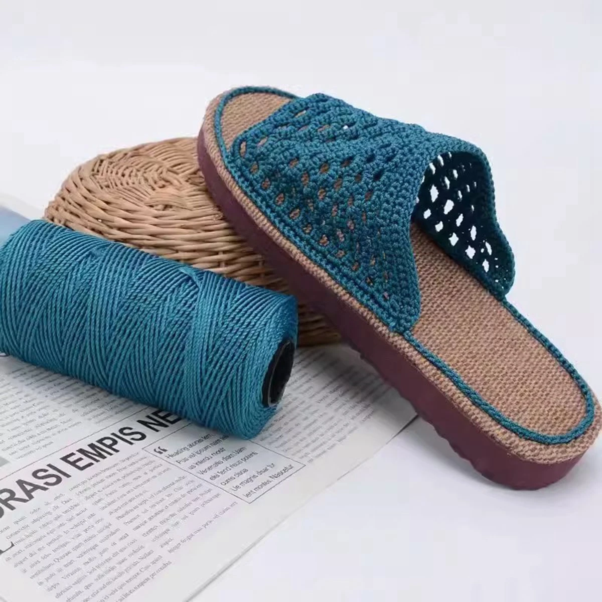 New 3-strand Polypropylene Ice Silk Thread DIY Hand Knitting Bag Hat Shoes Yarn Summer Crochet Thread  뜨개실