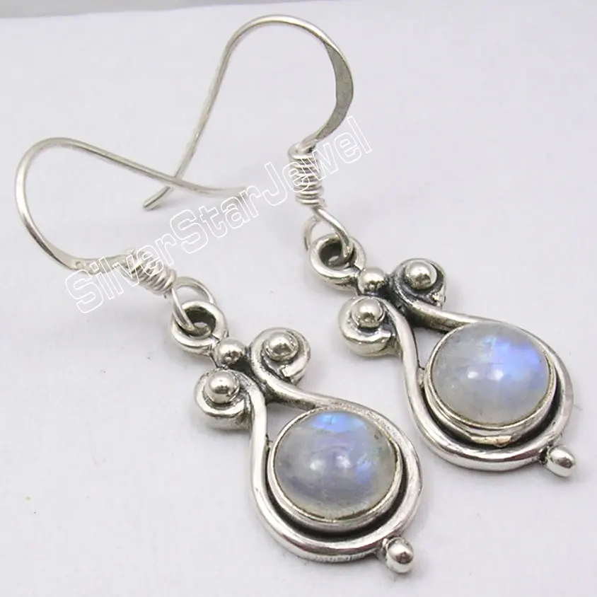 

Many Color Ethnic Semi-precious Stone Dangle Earrings 1.4"