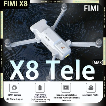 Drone FPV FIMI X8 Tele Max 4K 60fps Professionale con Zoom 30x a 3 Assi, 20km FPV con Doppia Fotocamera, Batteria Lipo 3S 4650mAh, Regalo per Ragazzi