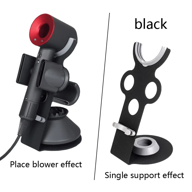Hair Dryer Holder for Dyson Supersonic Aluminum Alloy Bracket Upgraded Black Stand Stores 5 Attachments with Cable Hook
