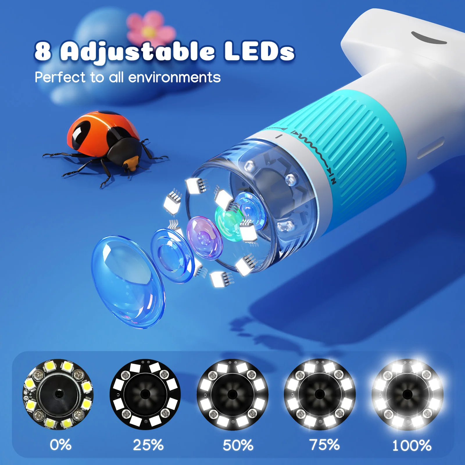 Kid Microscope Alarm Clock  2 in 1Educational Toy with Light 1000X STEM Microsco