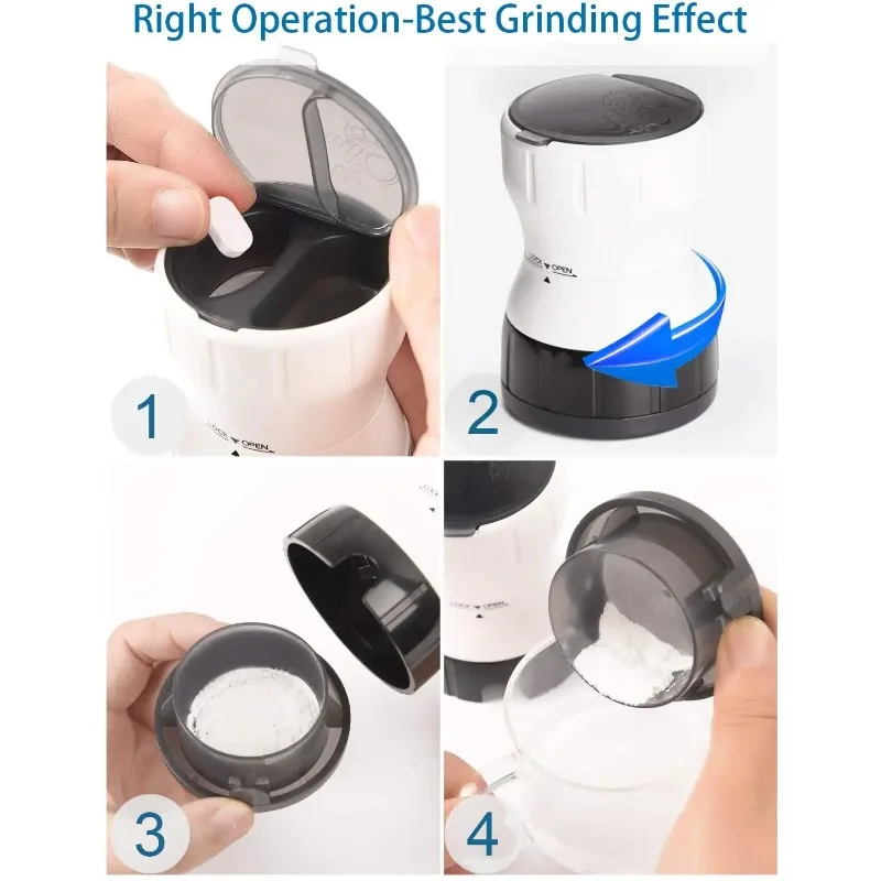 3 in 1 Ceramic Heart Pill Grinder Crusher Pulverize Pills Tablets Fine Powder with Pill Box Container pill grinder