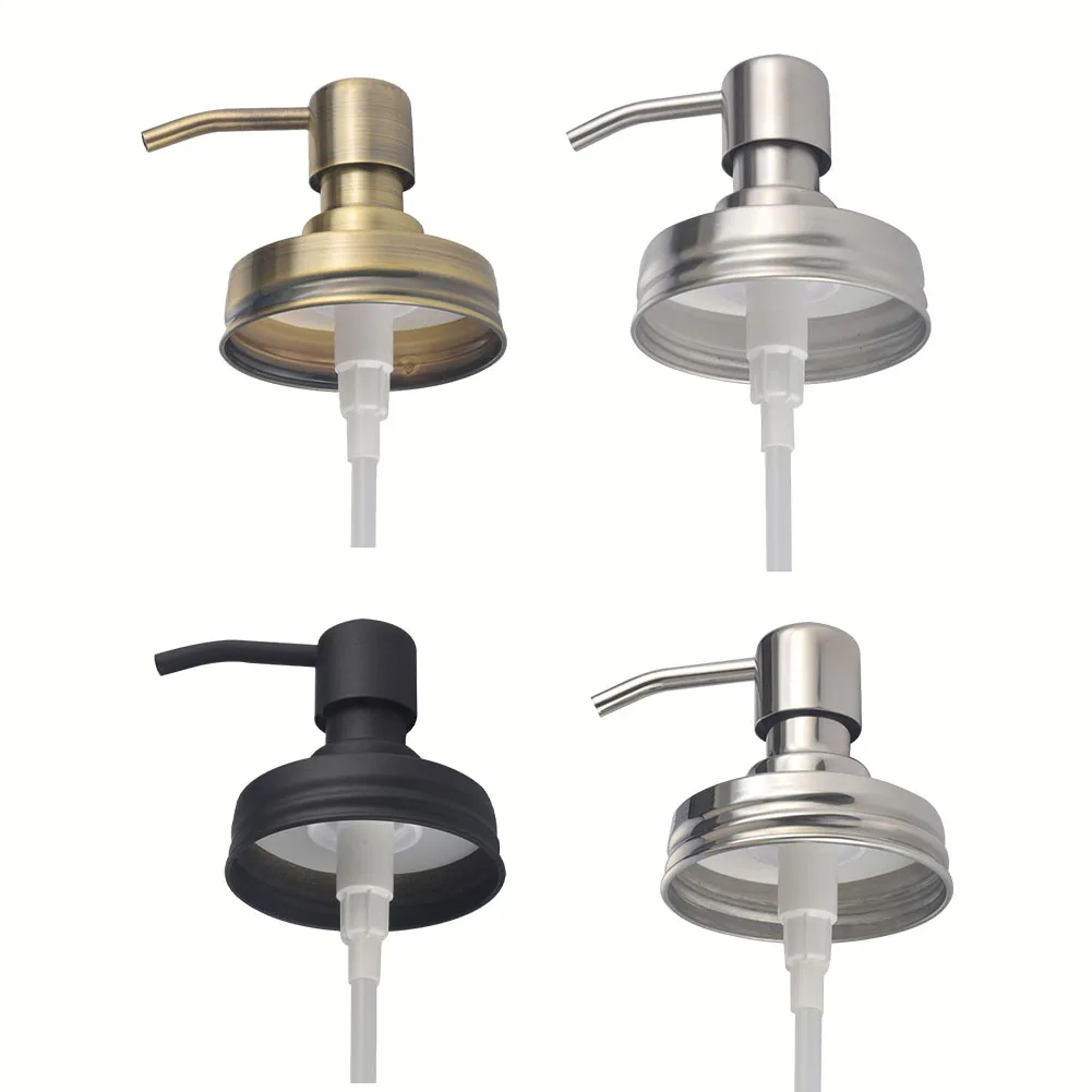 

Soap Dispenser Pump Stainless Steel Bottle Cap Bathroom Soap Dispenser Covers Lotion Shampoo Canning Lids Bathroom Accessories