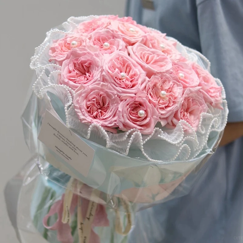 진주 웨이브 플로리스트 부케 포장 재료, 꽃 포장지, 발렌타인 데이, 결혼 선물 포장 용품, 28x400cm