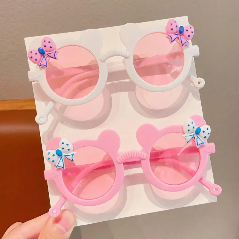 2/3Pcs Boy Girl Cute Bear Frame Bowknot Kids Children Fashion Glasses Eyewear - Image 6