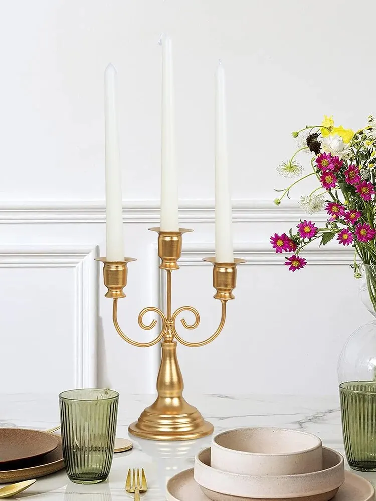 금속 다리미 아트 라이트 럭셔리 바람 촛불, 저녁 식사 웨딩 소품, 데스크탑 홈 촛대 장식, 1PC  Best5