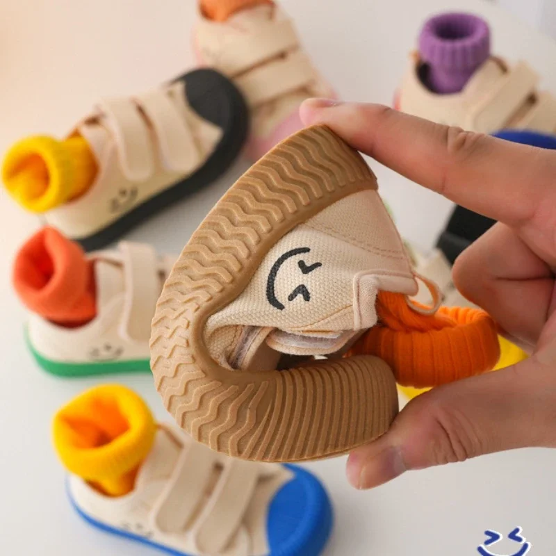 Baby Shoe Candy Colore Canvas Shoe Baby Girl Board Boy Shoes Soft Sole Kid Shoes Smiling Face Tenis Infantil Menino T&ecirc;nis