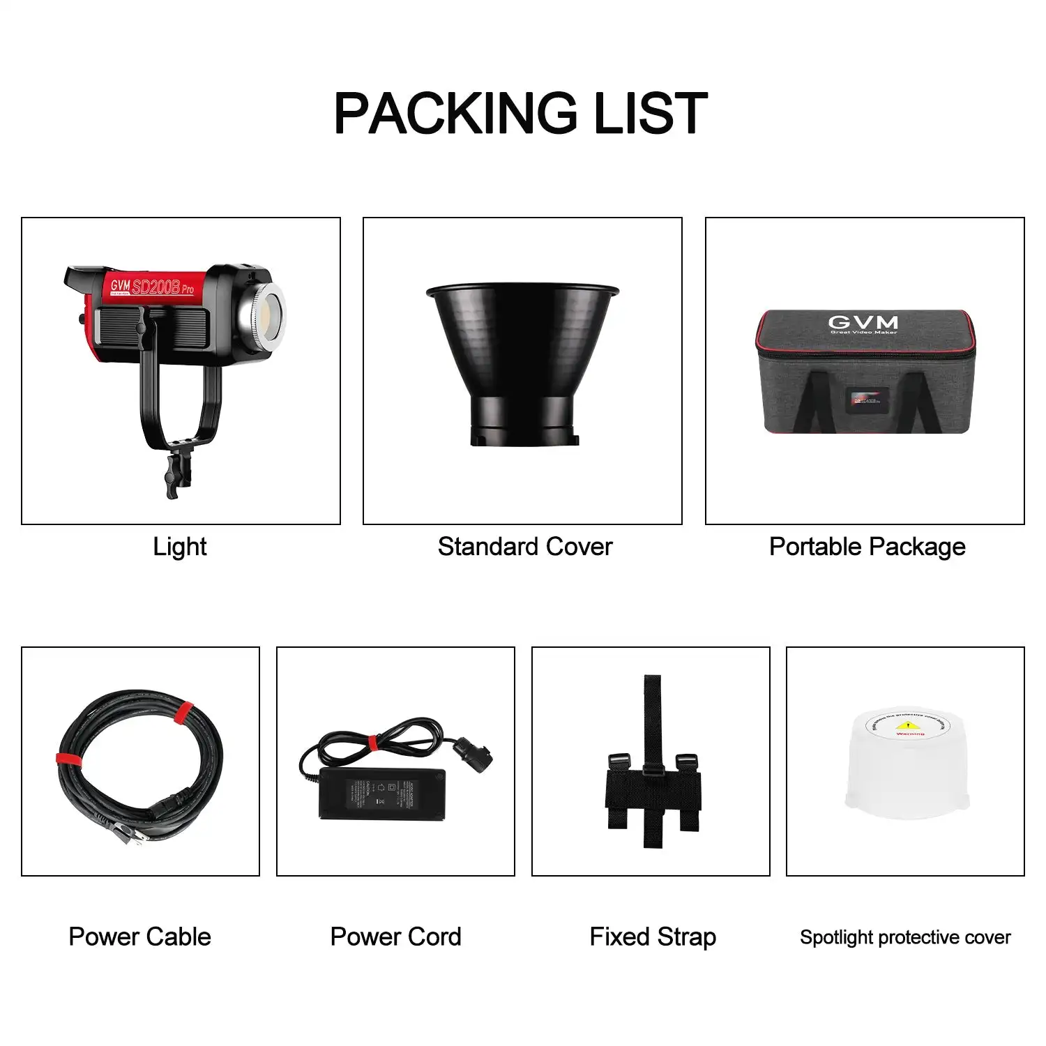 Luz LED De Video 200W GVM SD200B - Kit Iluminación Estudio, Bluetooth/DMX, 2700K-6800K, Efectos De Luz, Para YouTube Y Fotografía