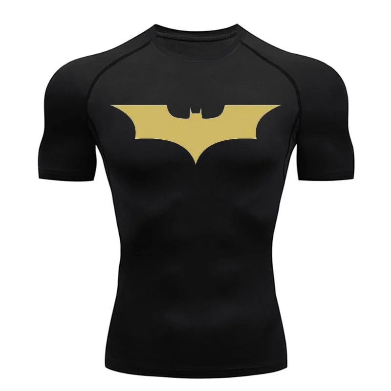 

Men's Running T Shirt Black Sport Top Compression Bodybuilding Shirt Short Sleeve Summer Quick Dry Breathable Gym Workout Top