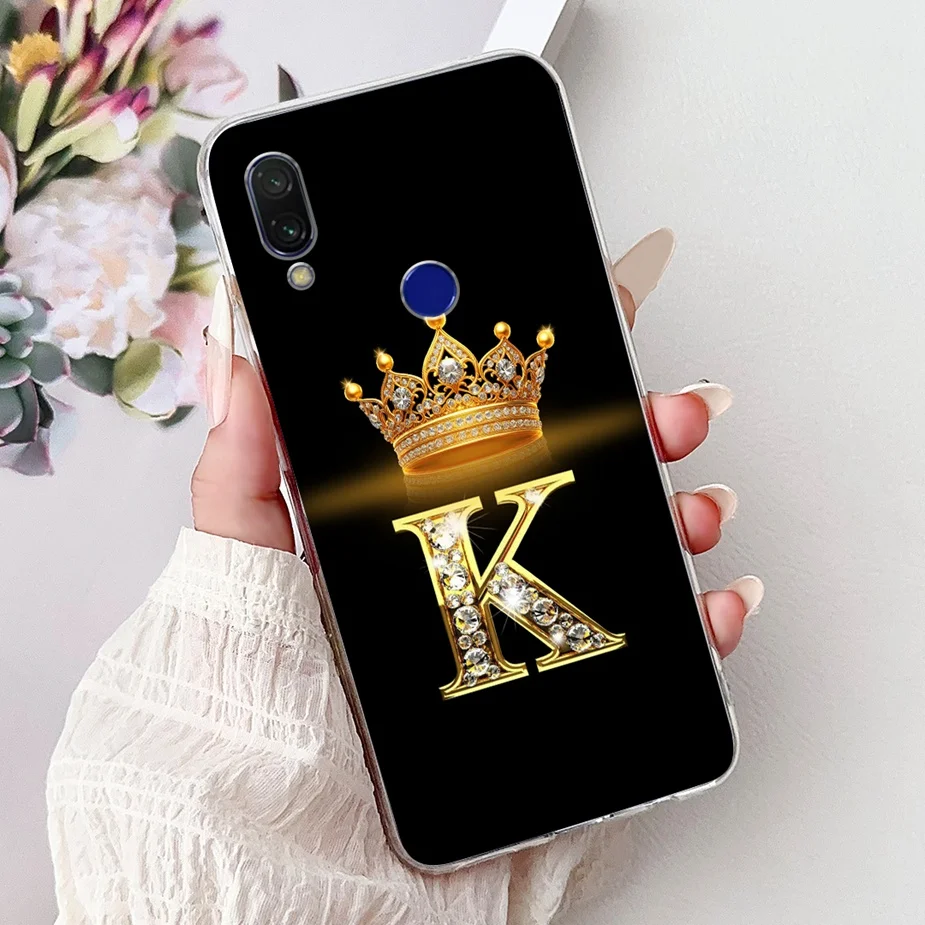 Elegant Crown Letters Clear Silicone Phone Case - Soft & Slim Design