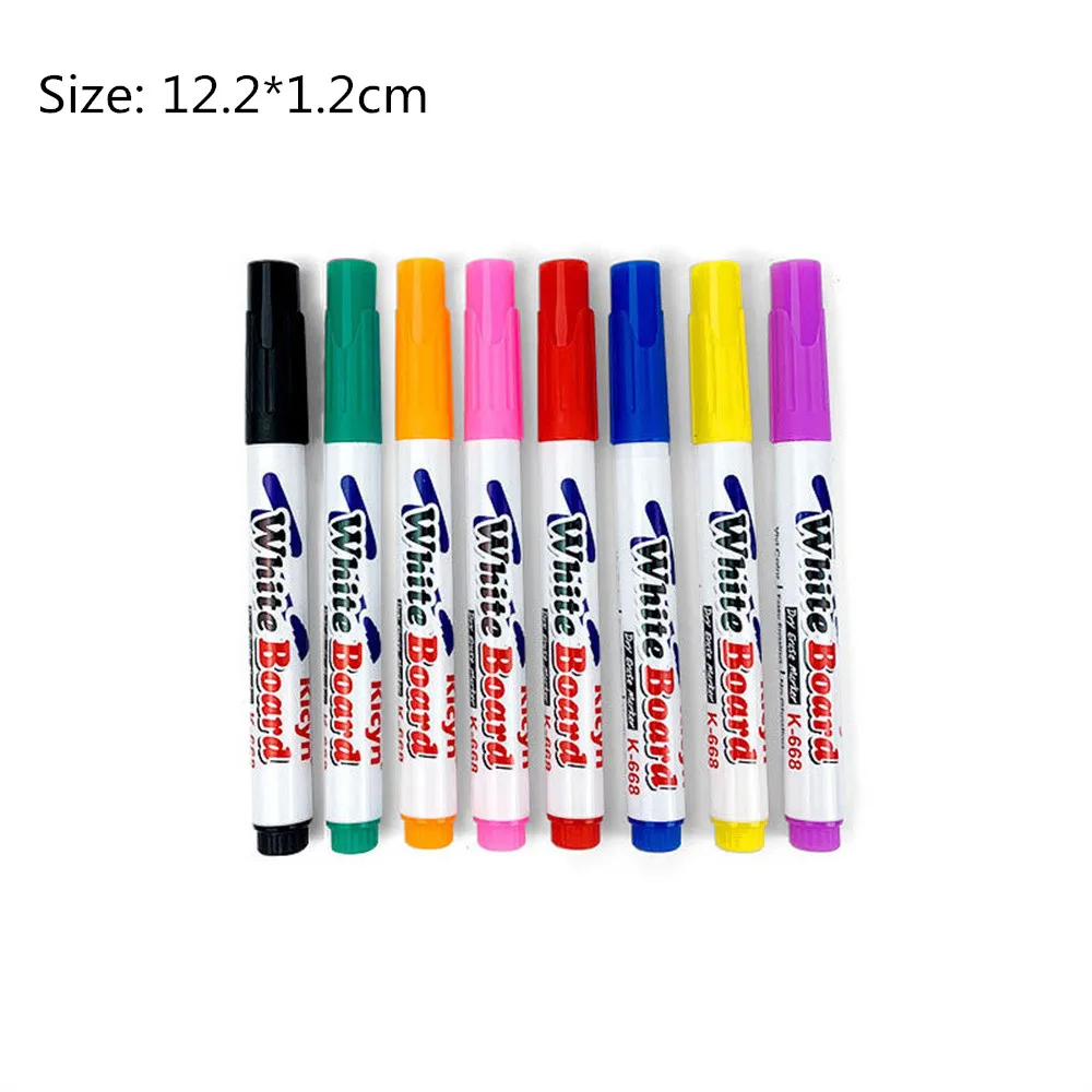 Emraw 8 Color Broad Line Mini Watercolor Markers Fine Tip Dry Erase Marker Erasable Whiteboard Marker Pens Chisel Tips Assorted Colors Comfortable