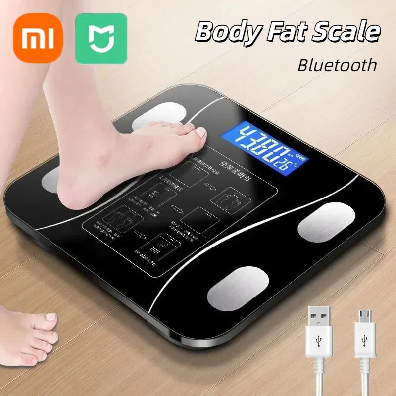 Xiaomi Smart Weight Scale Bluetooth Body Fat Scale USB charging Bathroom Household Small Adult Accurate Weight Loss