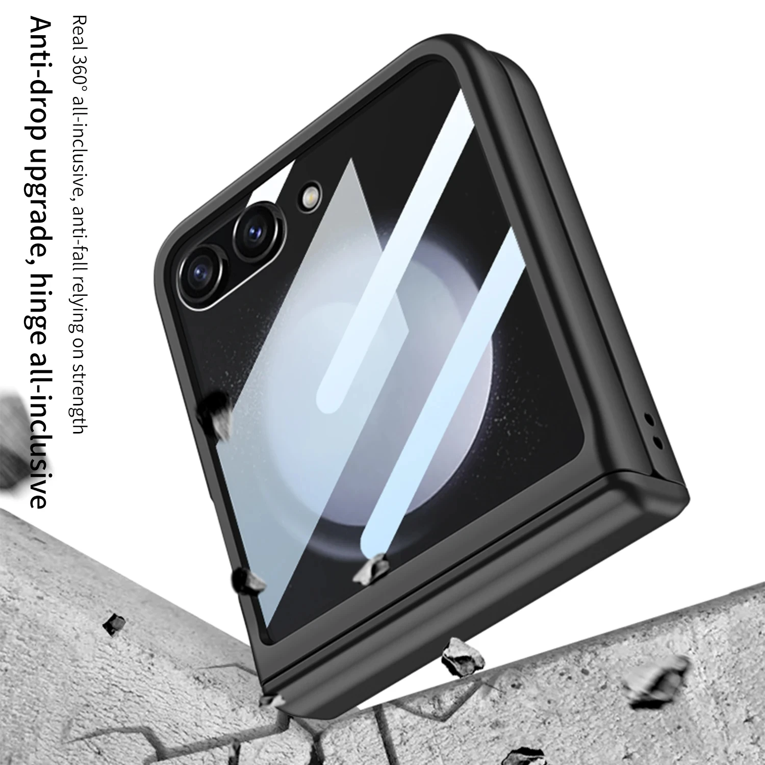 Magnetic Hinge Hard Case For Samsung Galaxy Z Flip 5 All-included Screen Glass Film Protective Cover For Galaxy Z Flip5 Case