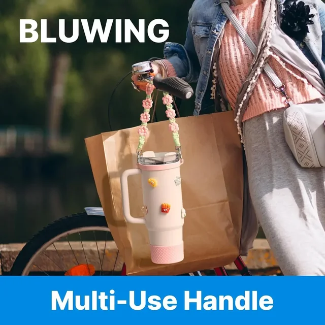 Water Bottle Handle with Strap for Owala Water Bottle Handle Fits Most 12-40oz Water Bottles for Stanley Cup for Hydro Flask 4