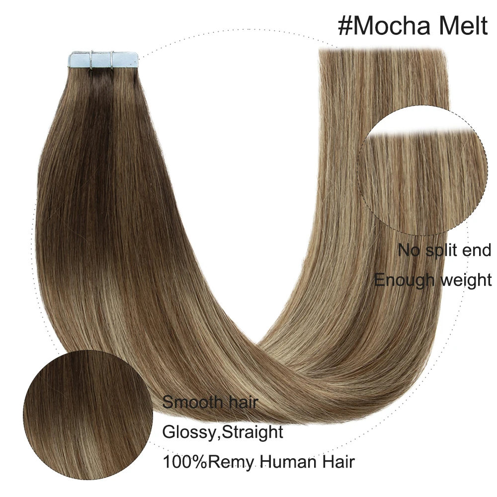 Newly 24'' Long Human Hair Extension Women Tape Ins Natural Tape In Hair Extensions Human Hair Gorgeous Seamless Weft Adhesive