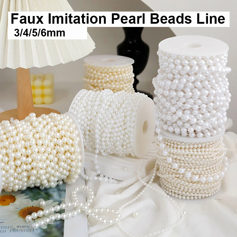 4mm 40m/rouleau Faux Perle Perles Chaîne Chaîne De Perles