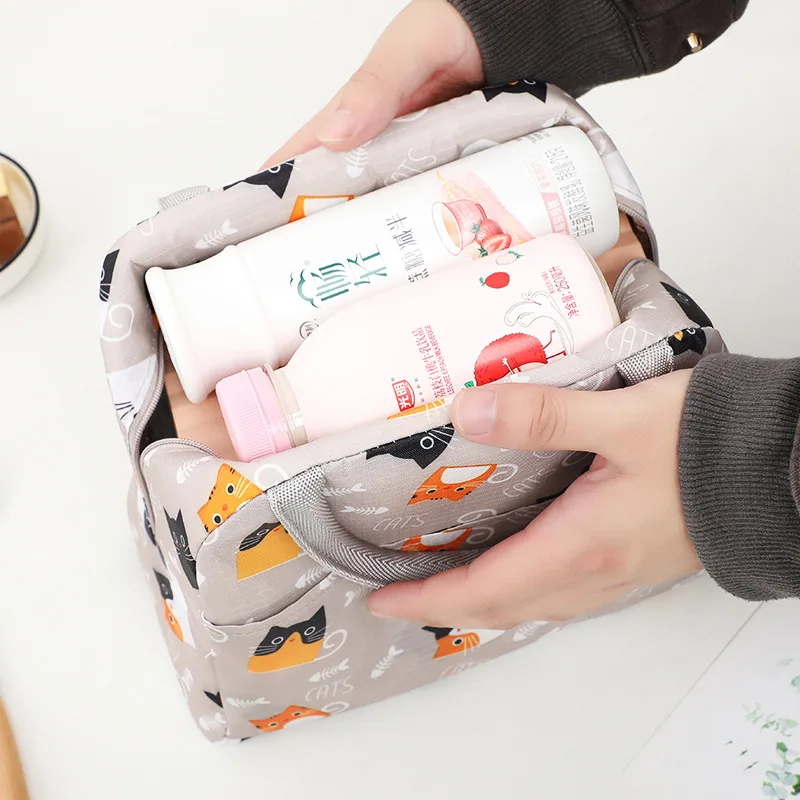Thermal insulation bag colorful large capacity lunch bag aluminum foil thickened bento bag for lunch storage