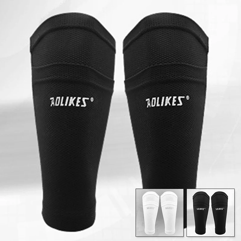 

1Pair Men Soccer Football Shin Pads Holder Support Socks Guard Protector Sleeves Polyester Fiber 3 Size Wear Accesseries