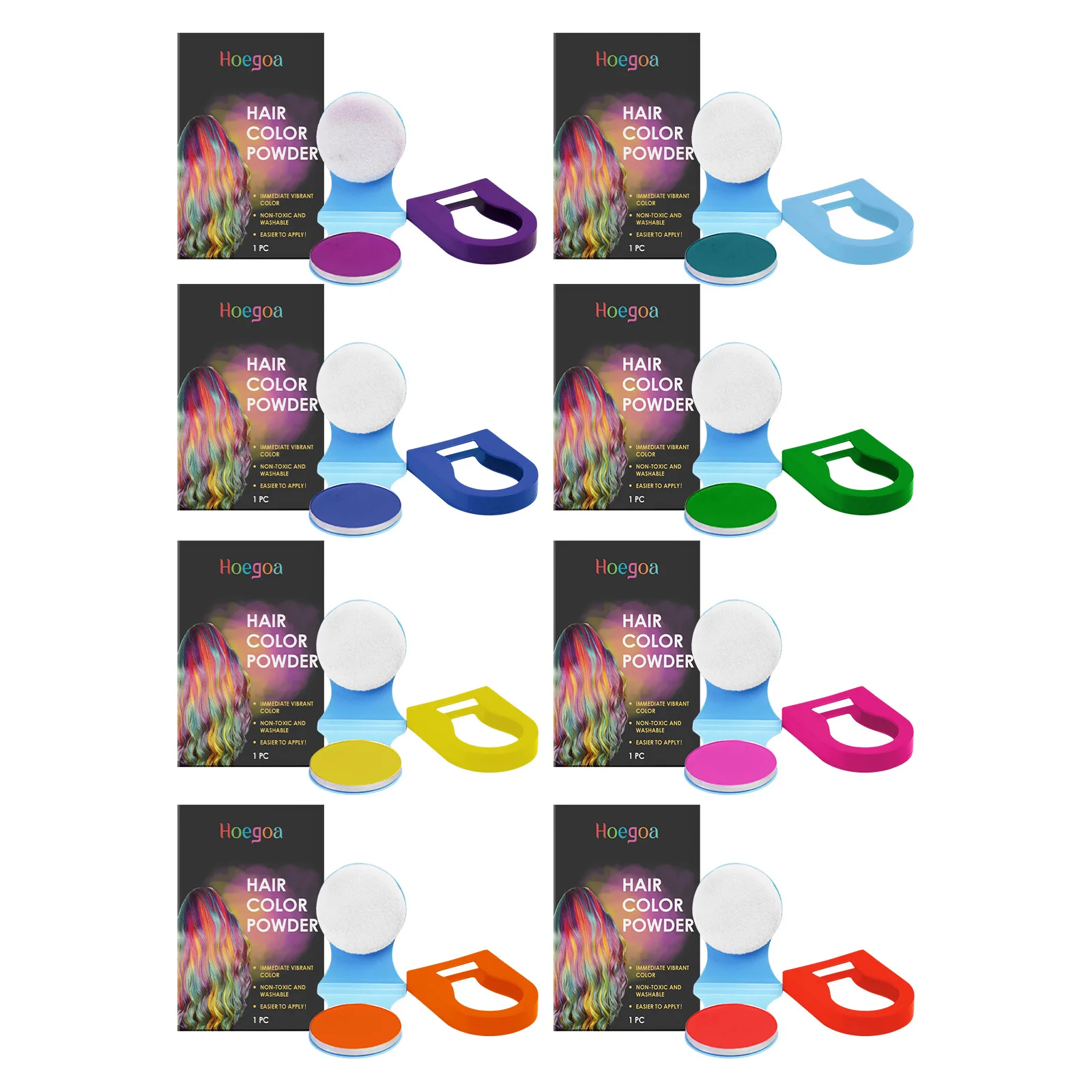 Hair Coloring Powder Compact - Effortless Shade Change, One-Swipe Application, Natural Gray Coverage, Party-Ready & Portable