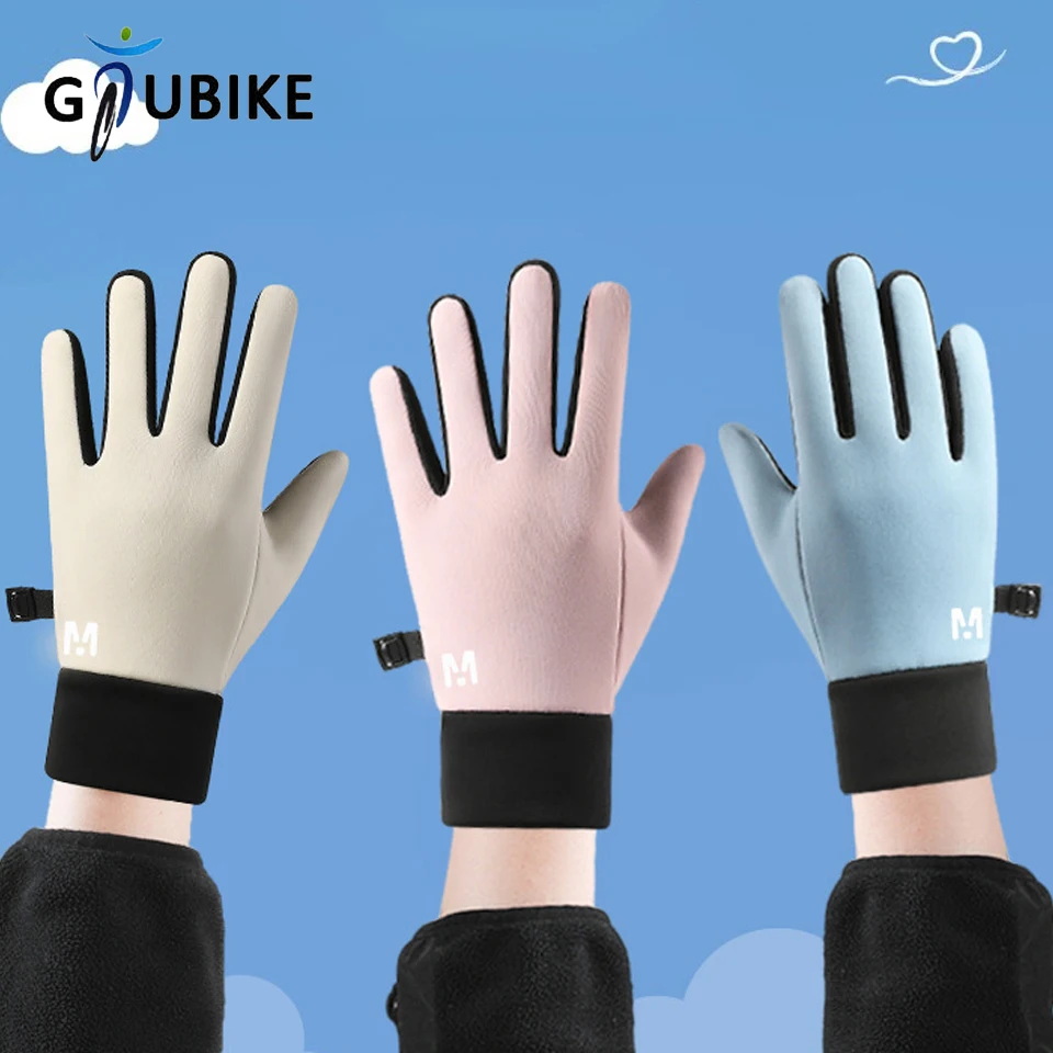 GTUBIKE enfants gants de cyclisme sport hiver thermique garçons filles enfants coupe-vent anti-dérapant écran tactile gants âge 3-15 ans