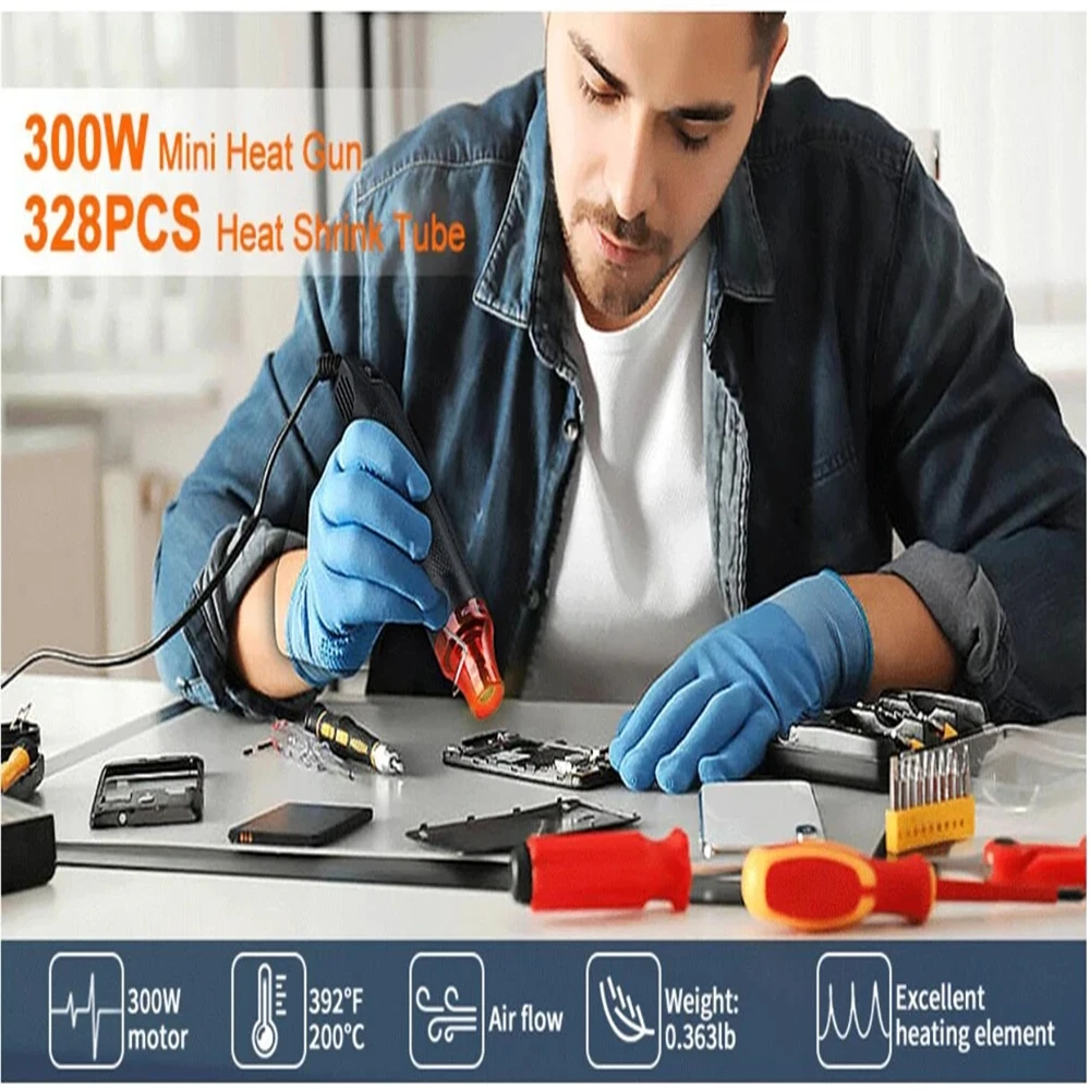 Hot Air Gun Heat Gun Mini Hot Air Gun 220V Soldering Temperature Blower Gun DIY Crafts Electric Power Hot Dryer Mini Heat For Shrink Tubing Car Wrap